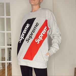 SUPREME Athletic Split Crewneck SS15 - Grey - Medium